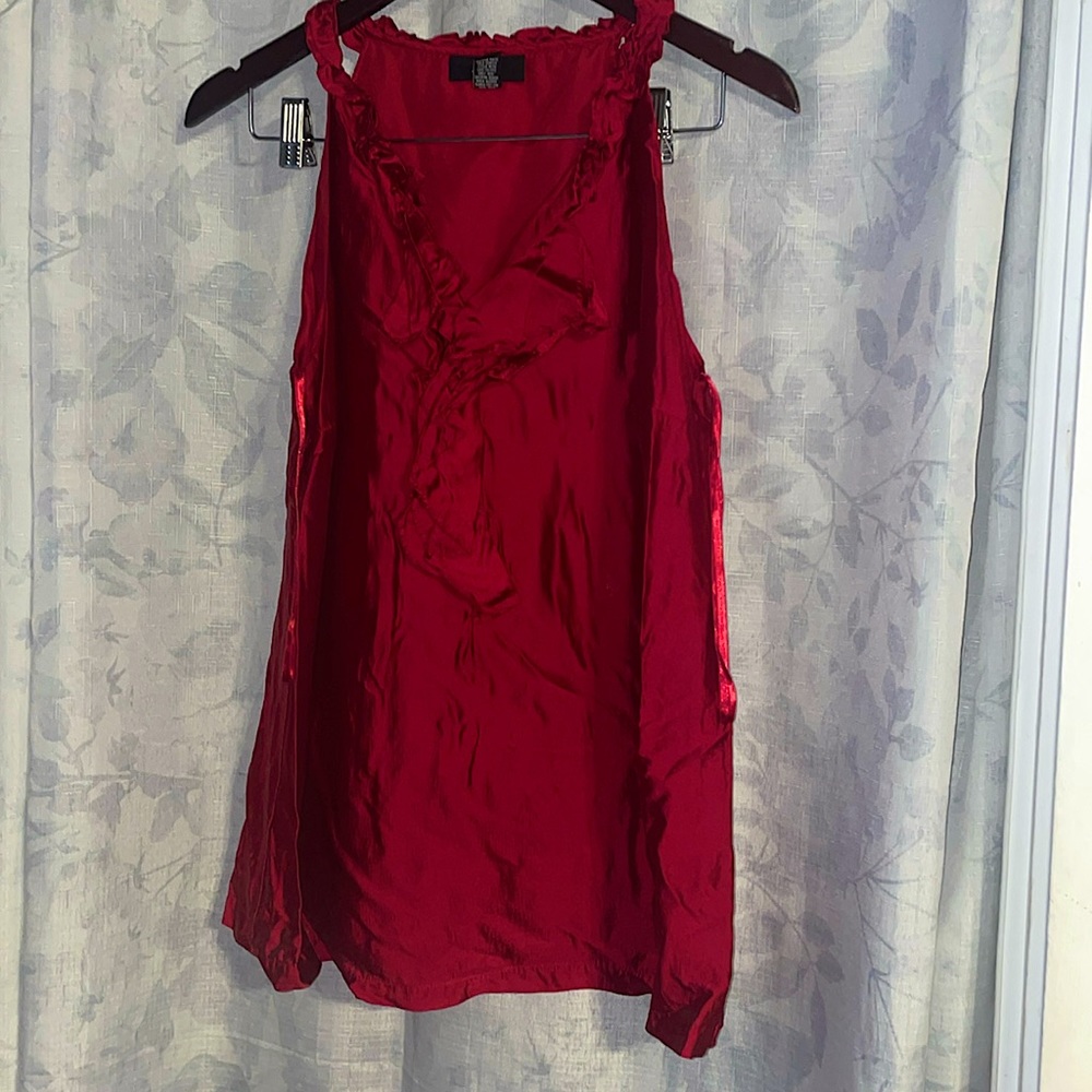 Deep red dress blouse